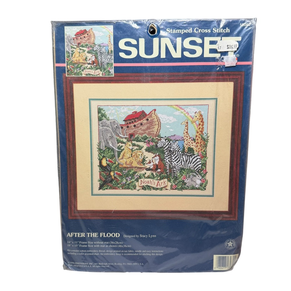 Sunset‎ Stamped Cross Stitch Kit 13082 After The Flood Noah's Ark Stacy Lynn New